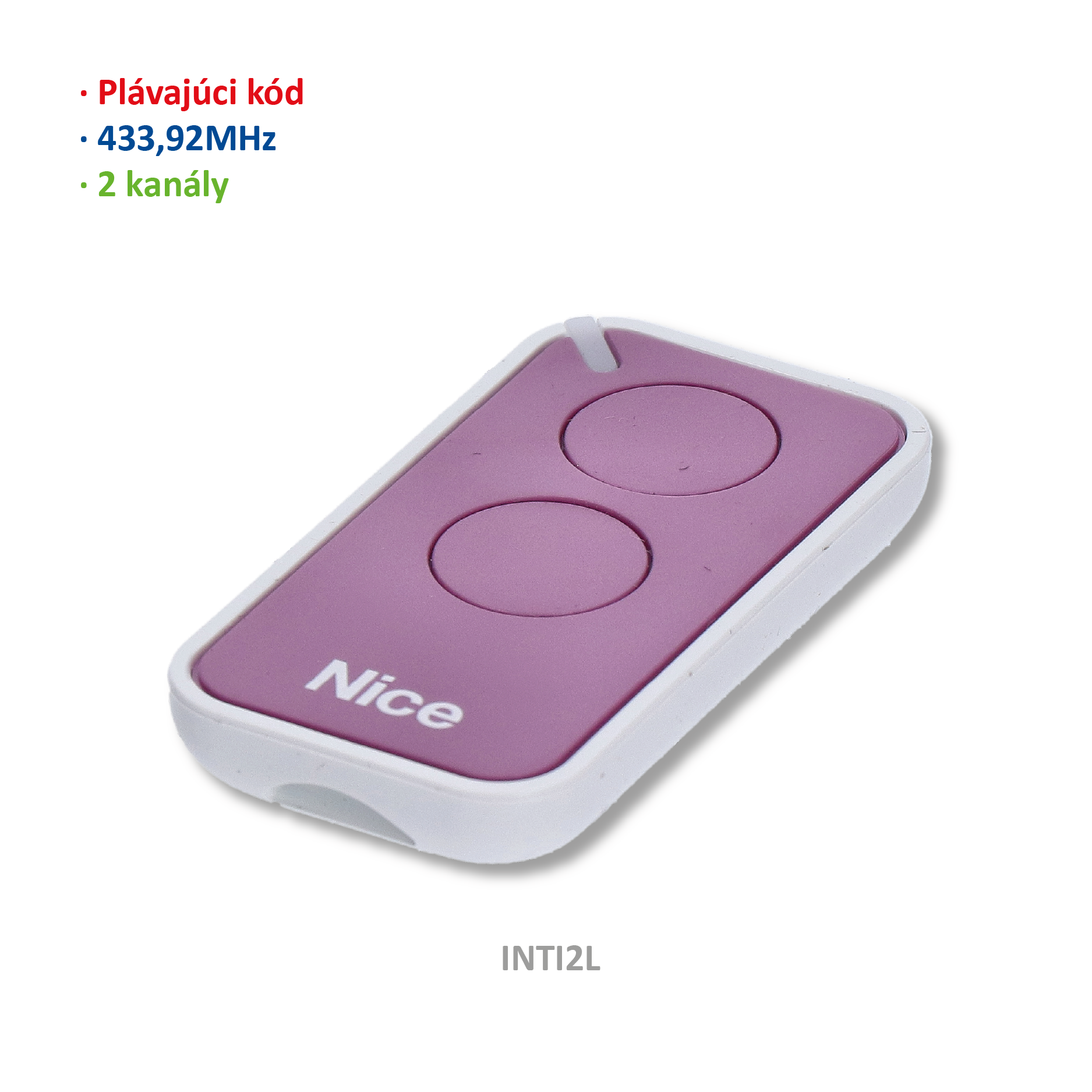 Vysílač ERA 2kanálový, 433MHz, plovoucí kód, fialový