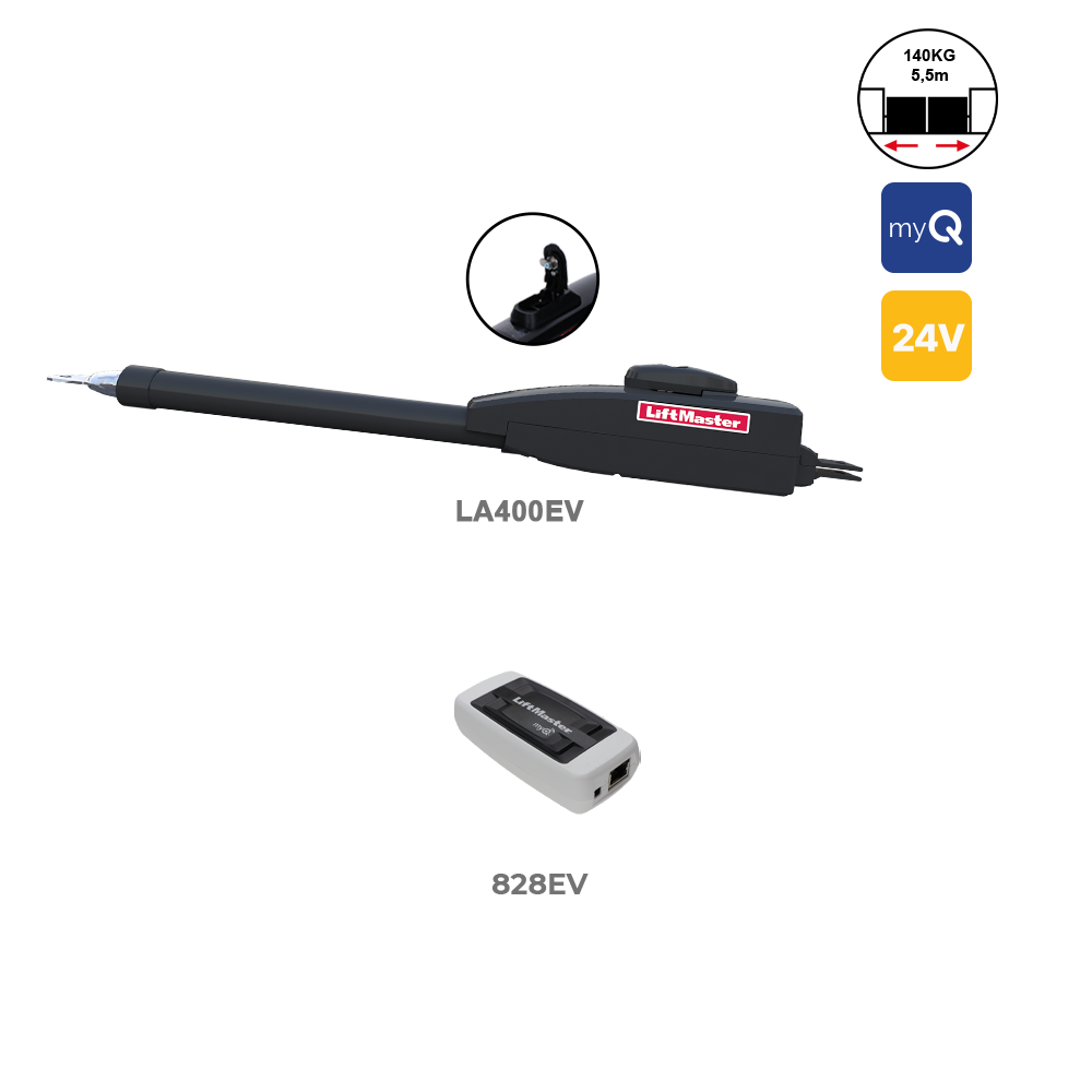 LiftMaster pohon pro křídlovou bránu do 5.5m, myQ 828EV