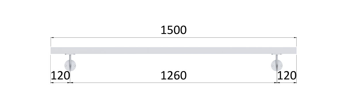 Madlo 40x40mm, L-1500mm, broušená nerez AISI304