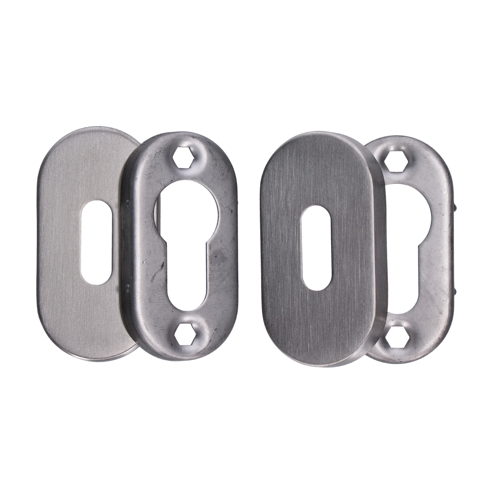 Ovální rozeta na dózickou vložku broušená nerez AISI304