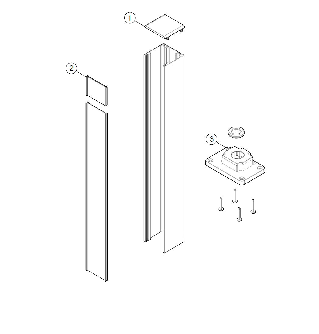 PD0280A3003 vrchní krytka pro hliníkový sloupek PPH3, PPH4