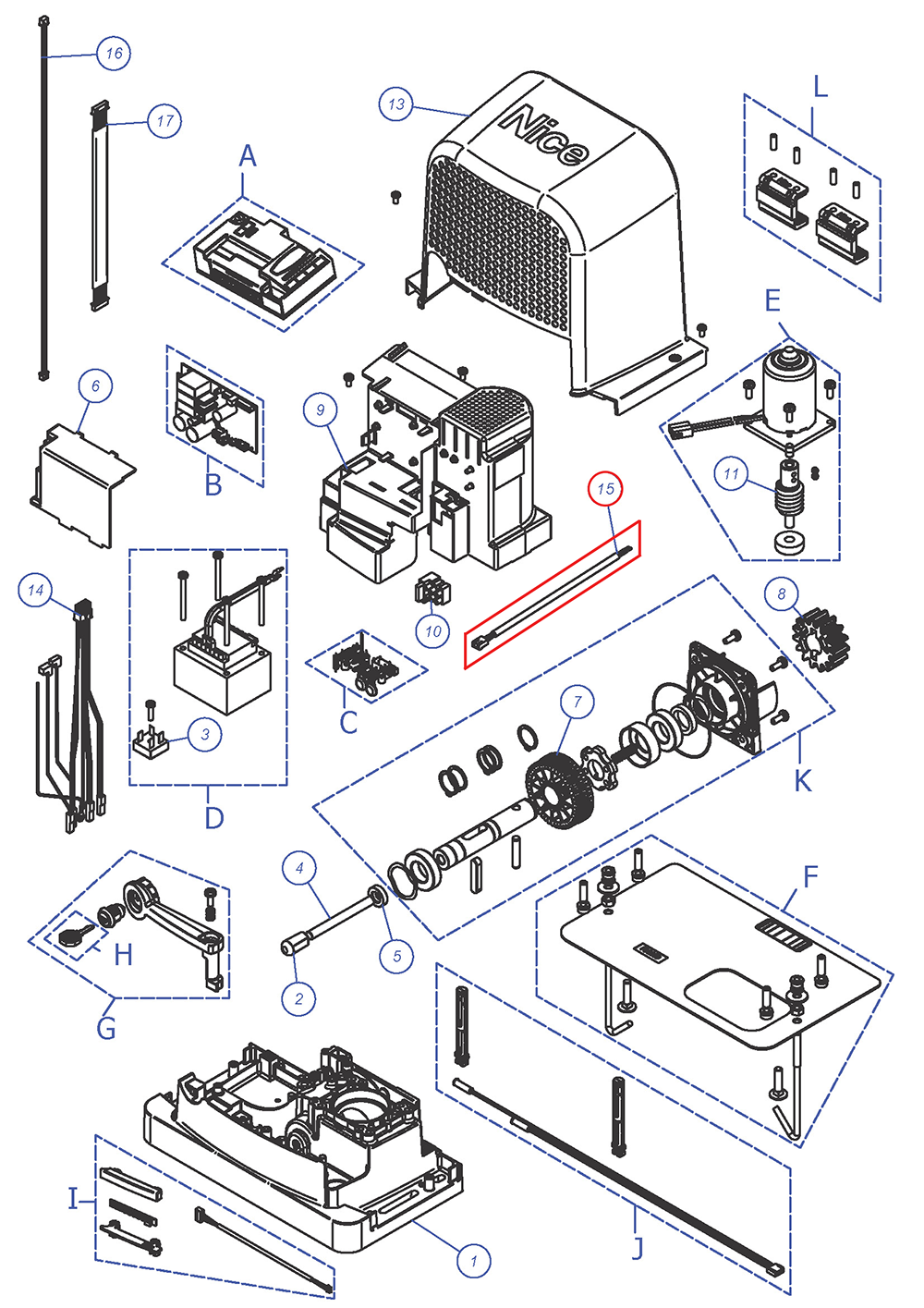 CA0381C01 Kábel napájení řj 167 mm RBS400, RBS600, RBS600HS