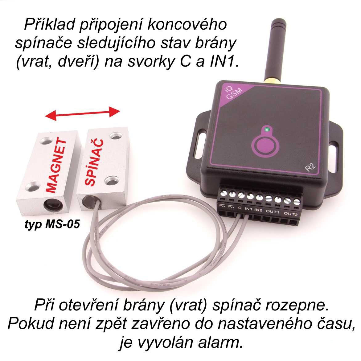 GSM kľúč/GSM relé iQGSM-R2 s alarmom, počet užívateľov 20