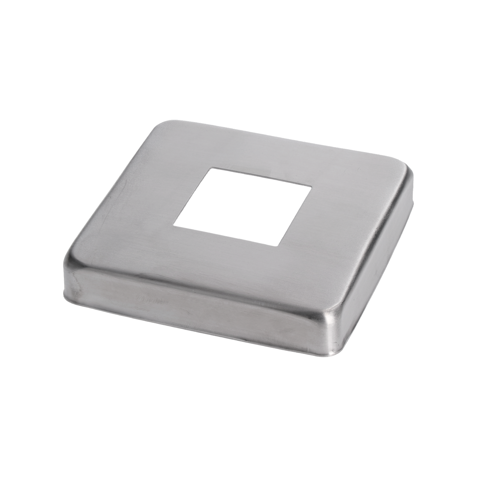 Kryt spodní příruby 108 x 108 mm, broušená nerez AISI 304