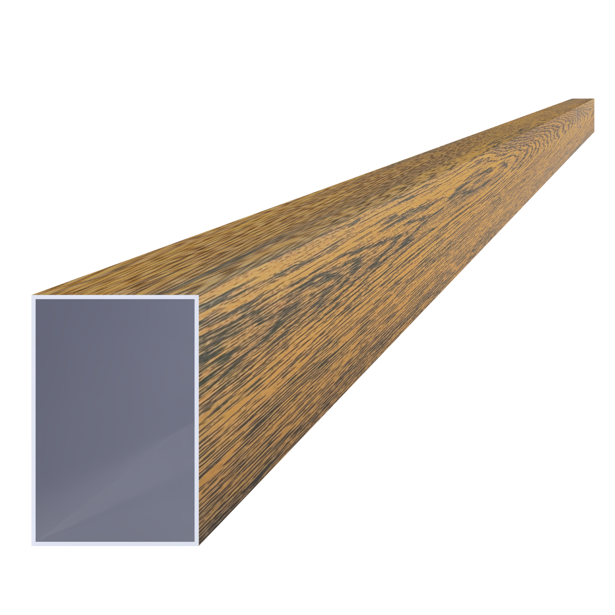 Hliníkový jekl 60 x 40 x 1 x 6000 mm, struktura OŘECH