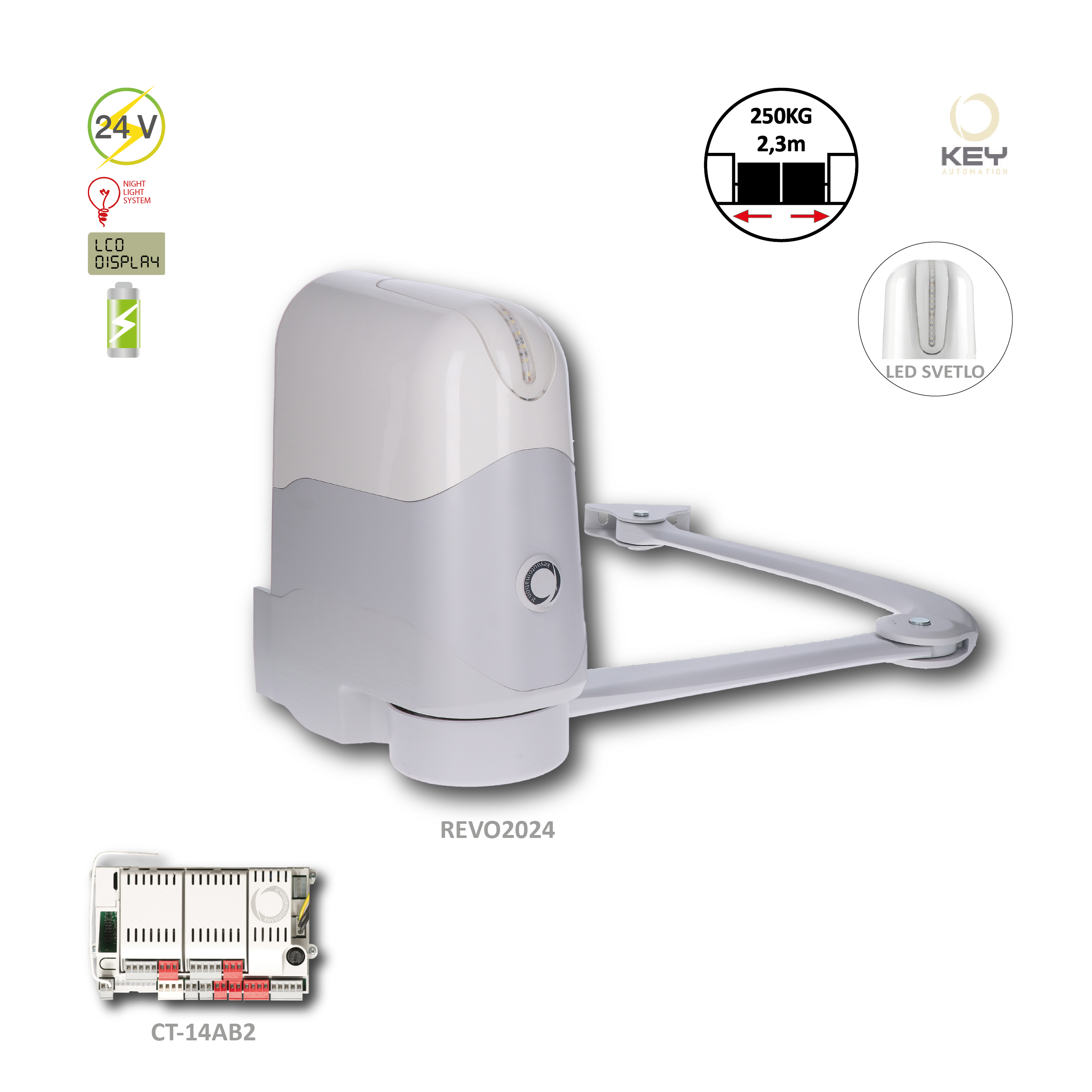 REVO pohon pro křídlovou bránu do 2,3m/křídlo