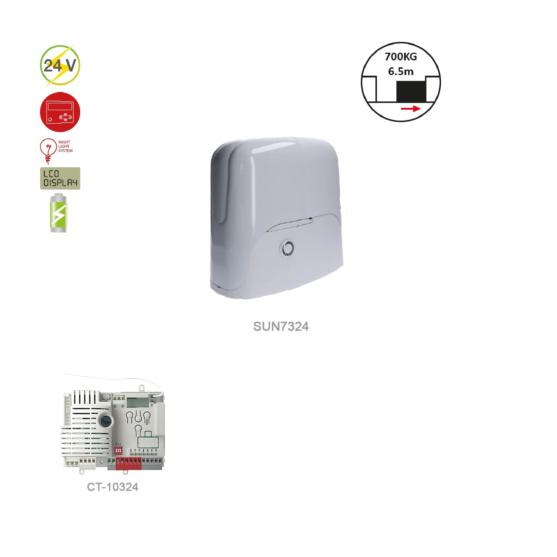 SUN7324 pohon pro posuvnou bránu do 700kg