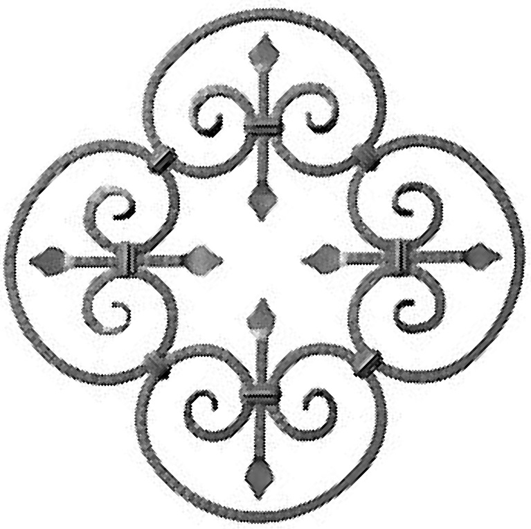 Kovářský ornament H 590 x L 590mm,12 x 12mm