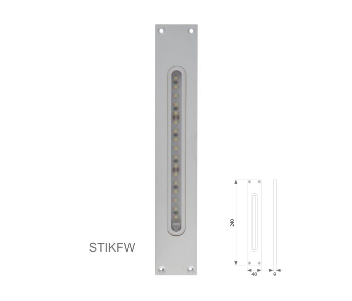 Venkovní LED osvětlení FLAT, farba RAL9010, H-240mm