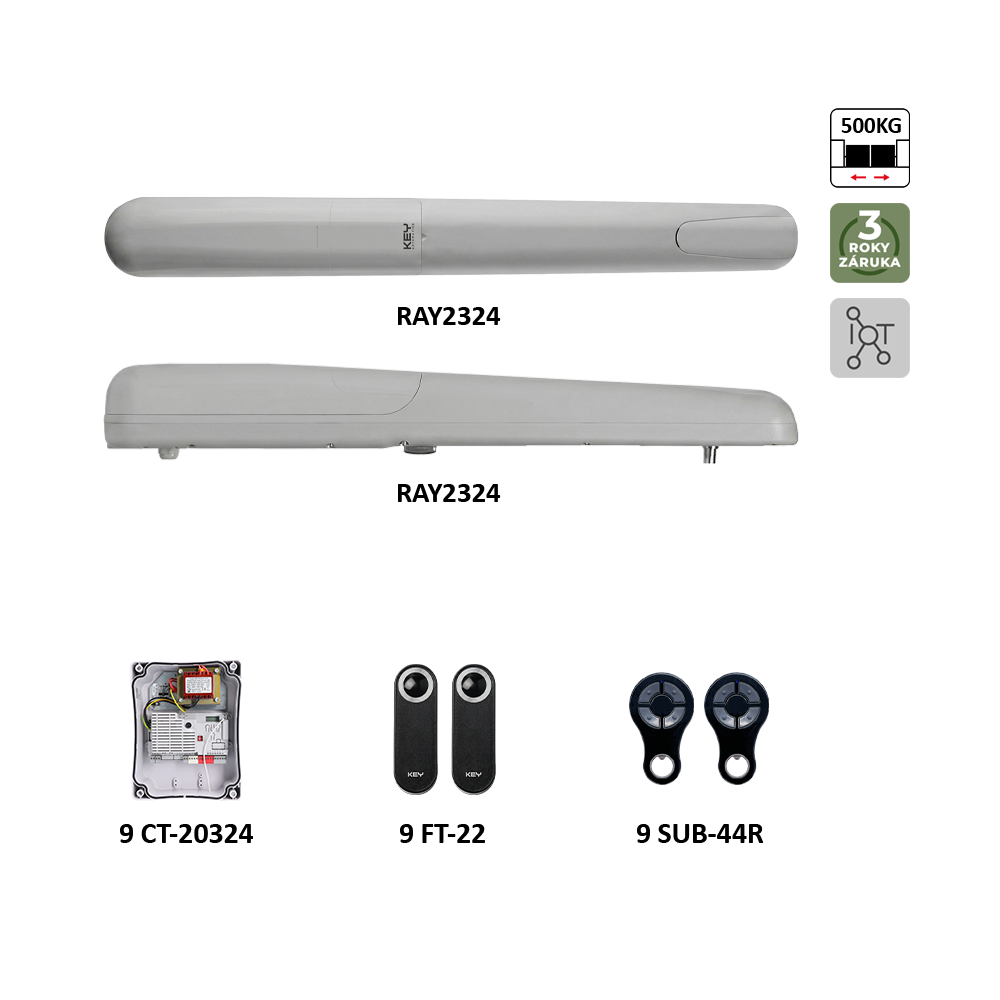 RAYKIT pro dvoukřídlovou bránu do 3 m/křídlo