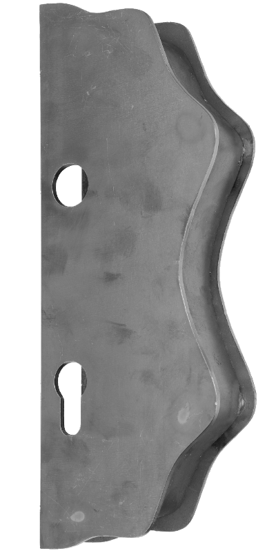 Kazetová sestava pro branku 250x95x40mm, otvor pro kliku ø 19,5mm, na profil 40x40mm, hladká, pro zámek ZM90/80