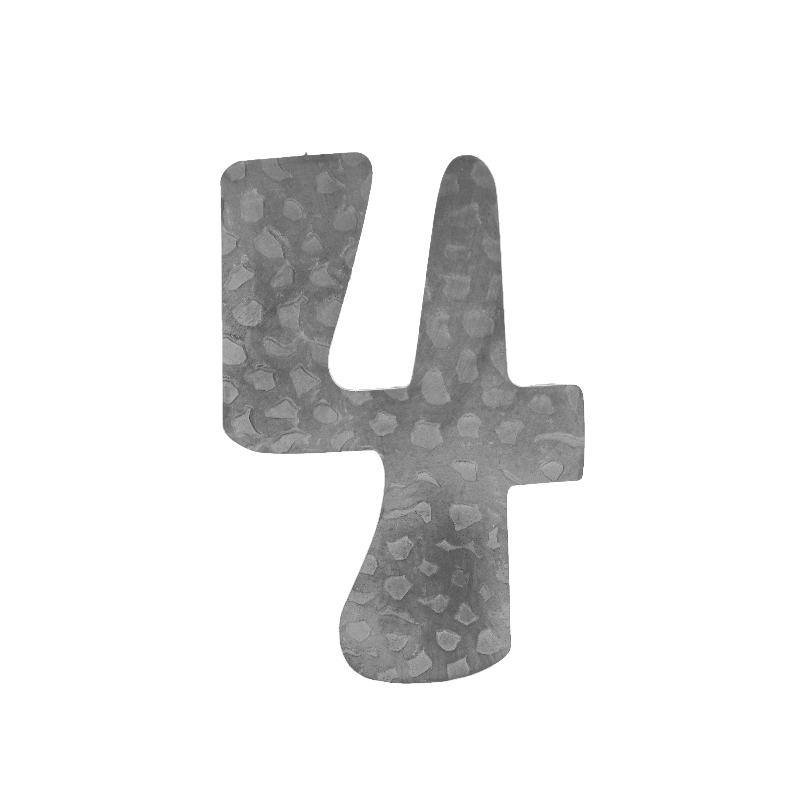 číslo domové 4,   120x80x3mm   zdobné, bez povrchovej úpravy