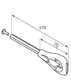 Adaptér s okem L-170 mm