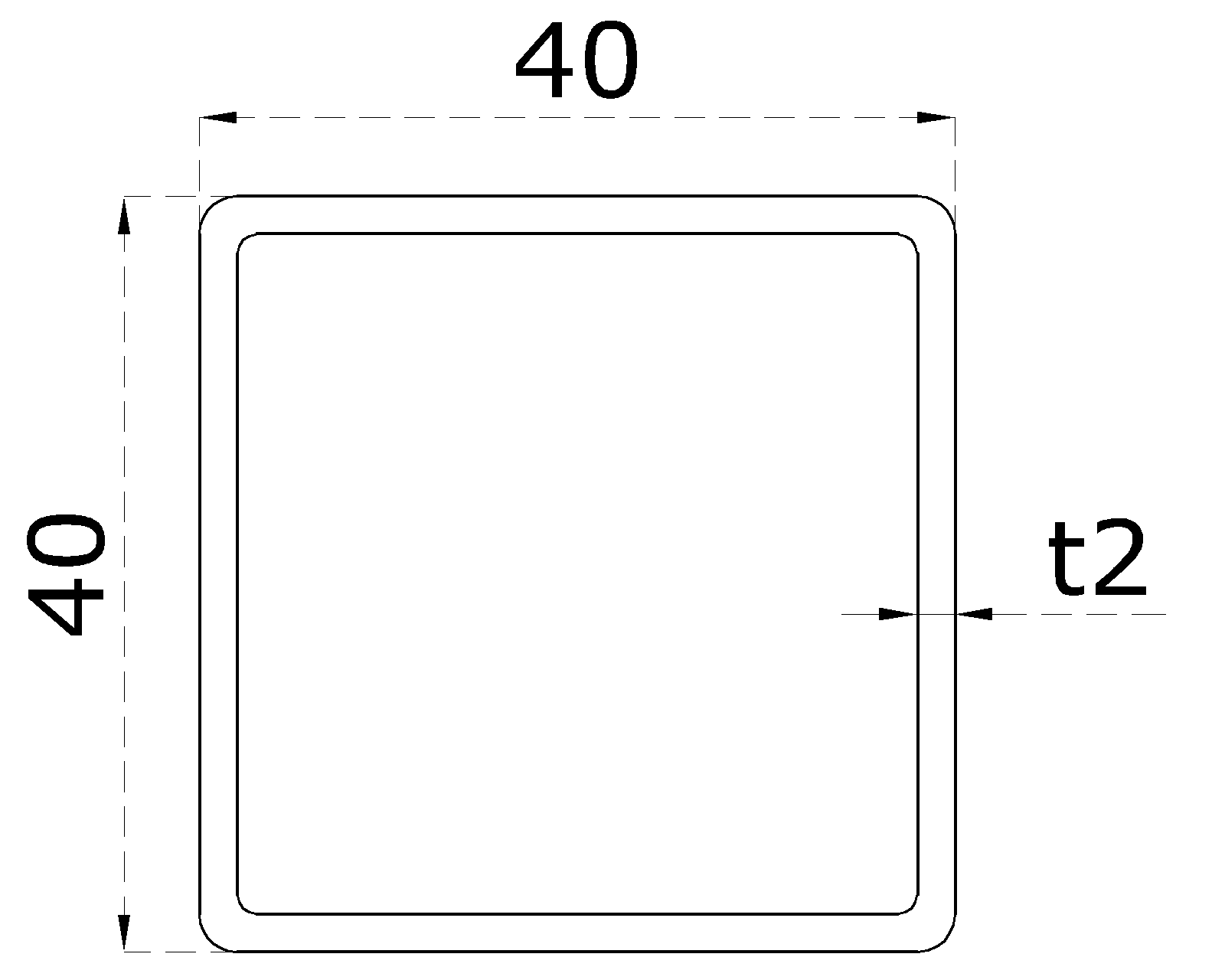 DOPREDAJ Profil 40 x 40 x 2 x 1000 mm, leštená AISI 304