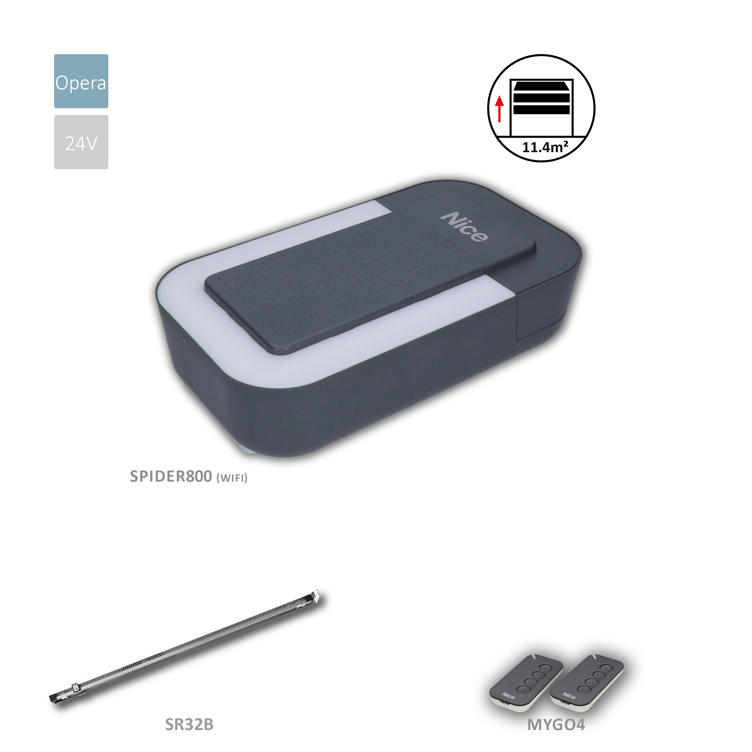 SPIDER32BDWKCE sada s WIFI pro sekční bránu do 11.4m²