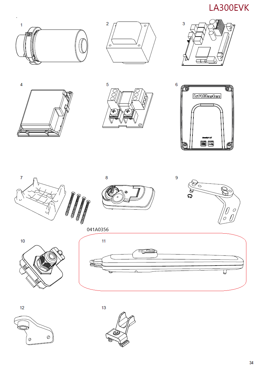 041A0356 kompletní rameno LA300EV