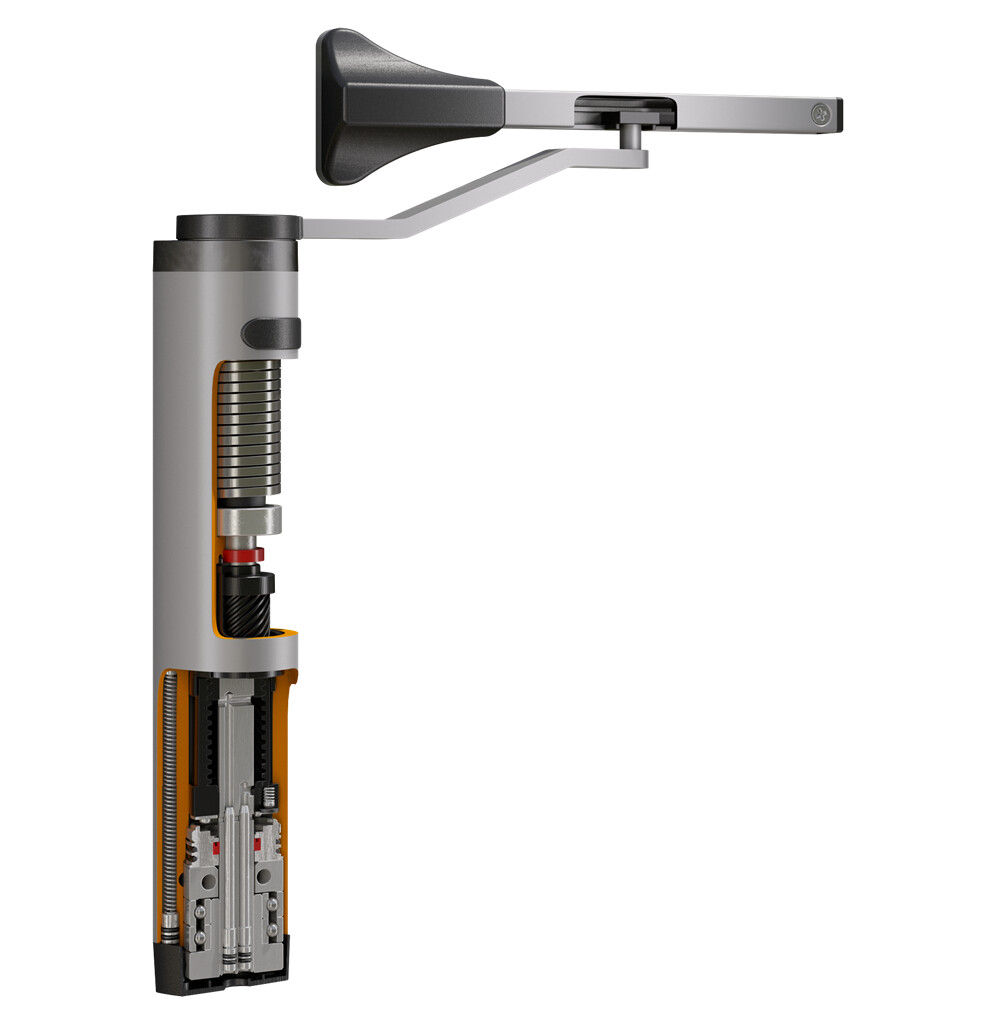 Hydraulický zatvárač s klznou lištou, do 150 kg, RAL 9005