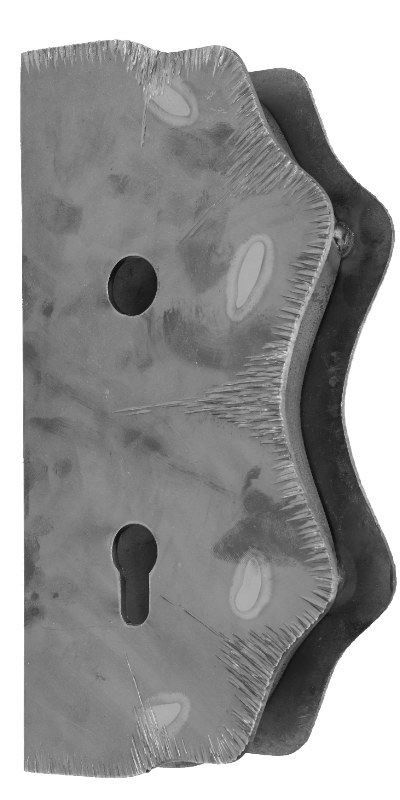 Kazetová sestava pro branku 250x95x40mm, otvor pro kliku ø 20mm, na profil 40x40mm, zdobená, pro zámek ZM90/80