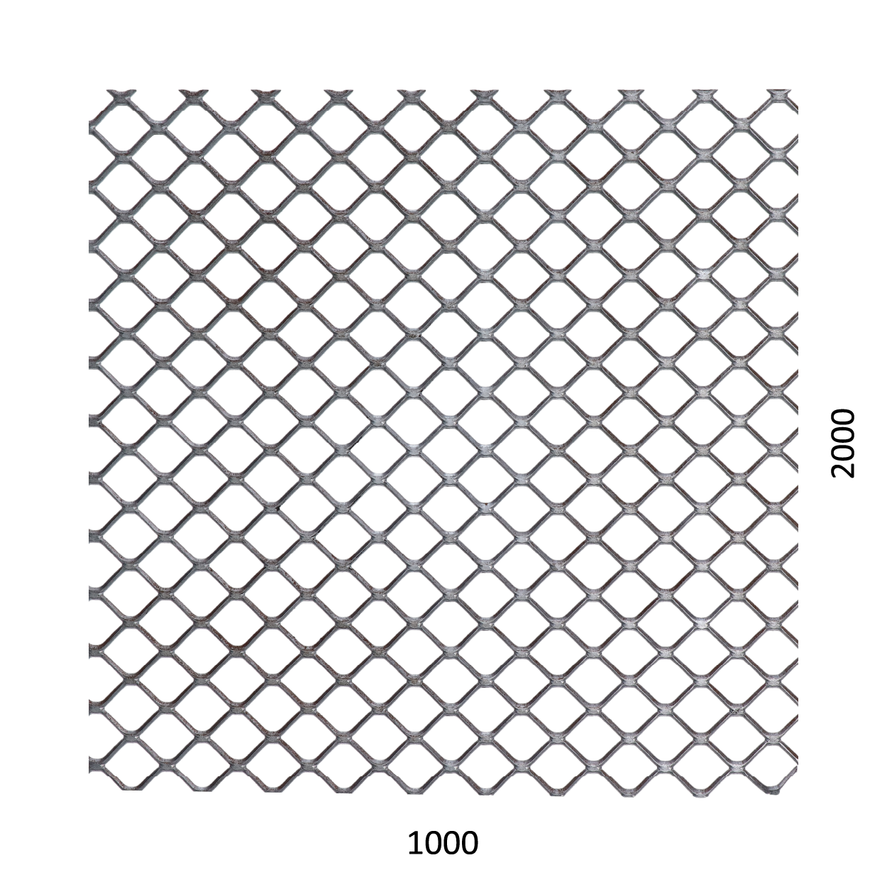 Tahokov Fe čtvercové oko: 20x15 mm, můstek: 1,7 mm (1000x2000x1,5 mm)