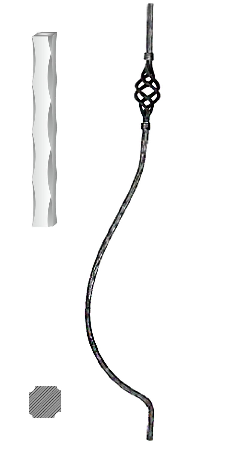 Tyč 12 x 12 mm, 1000 x 160 mm