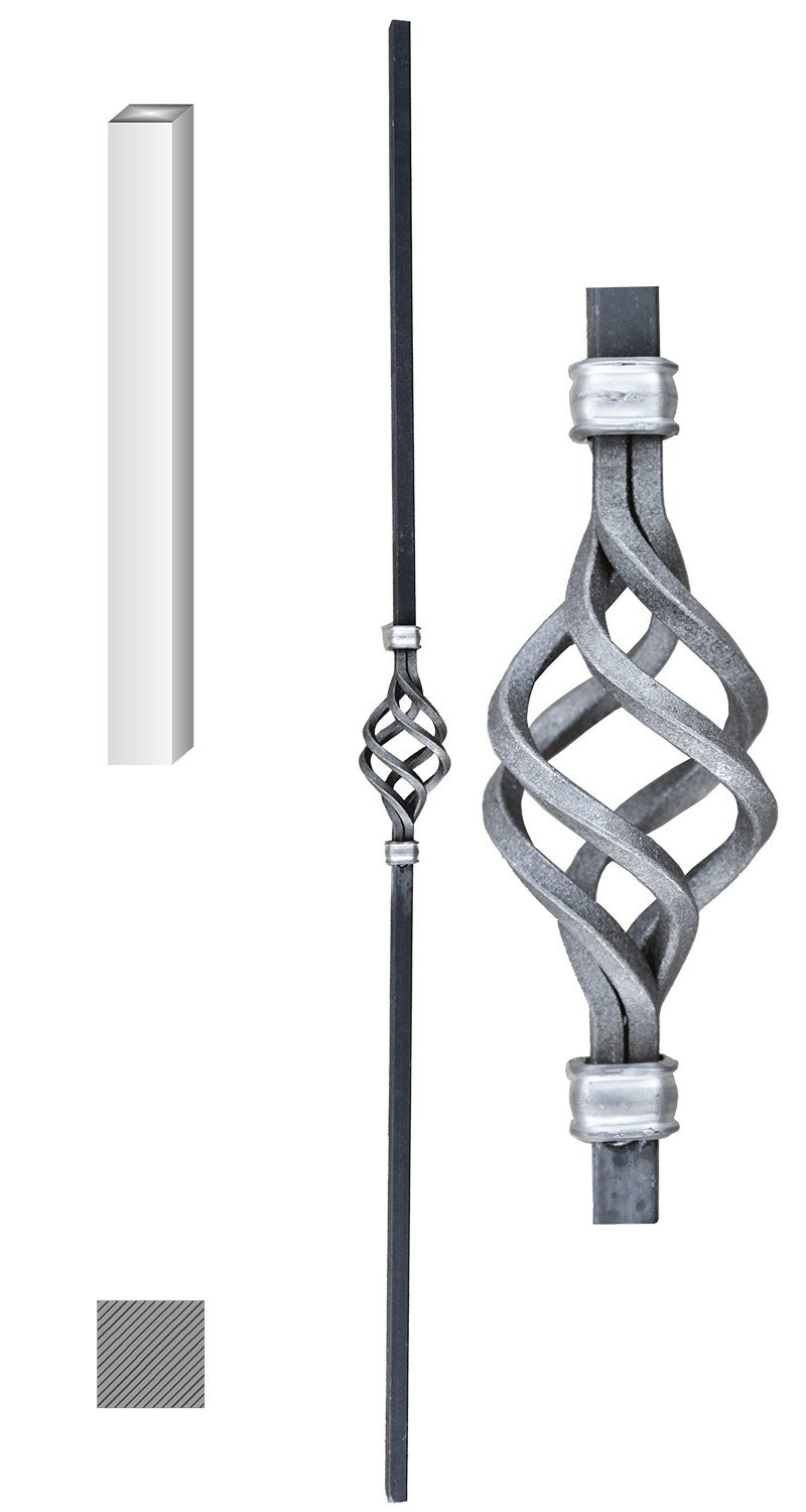 Tyč zábradlí 25 x 25 mm, L = 1300 mm