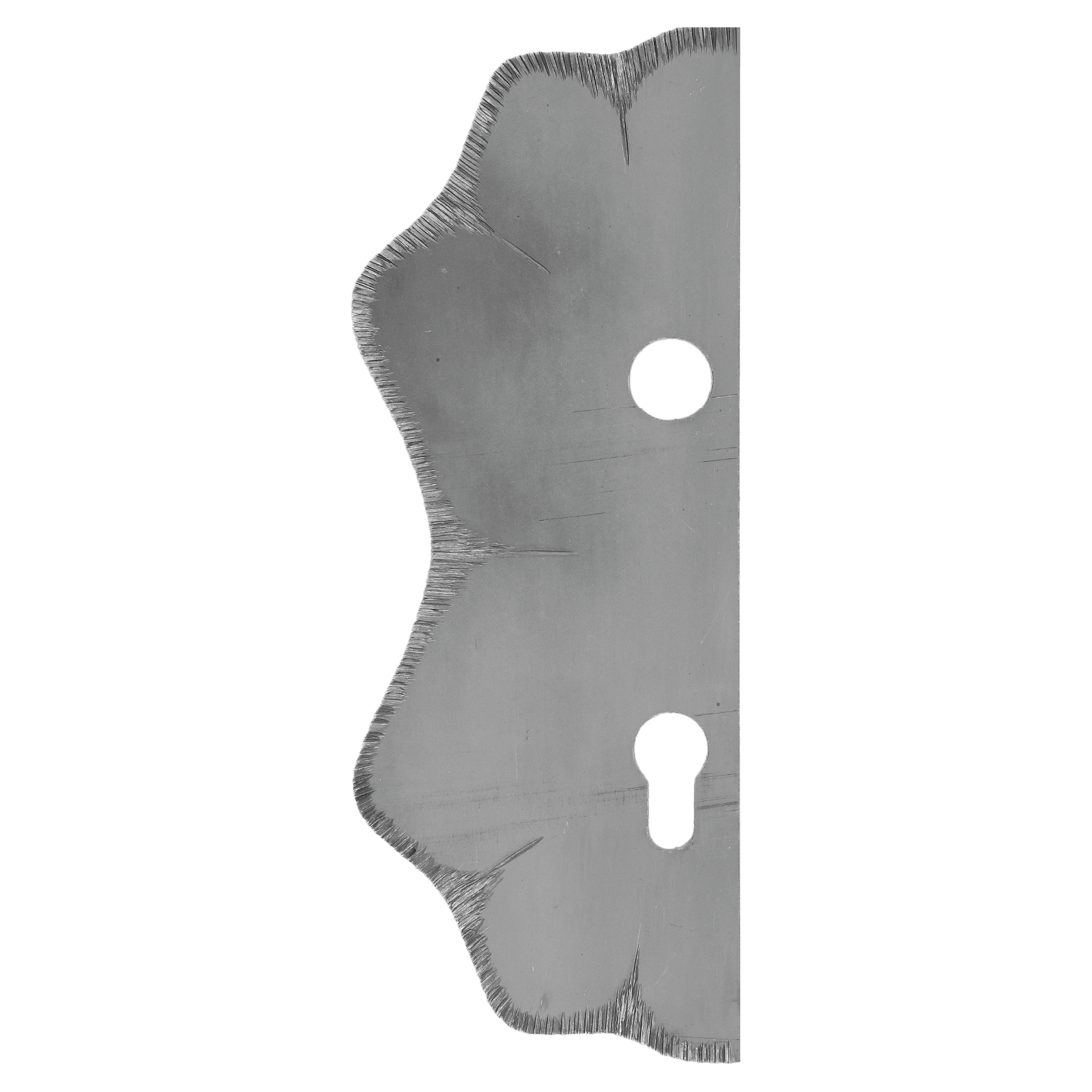 Štít s 250x95x3mm s otvory, rozteč 90mm, otvor pro kliku ø 19,5mm, zdobený, levý