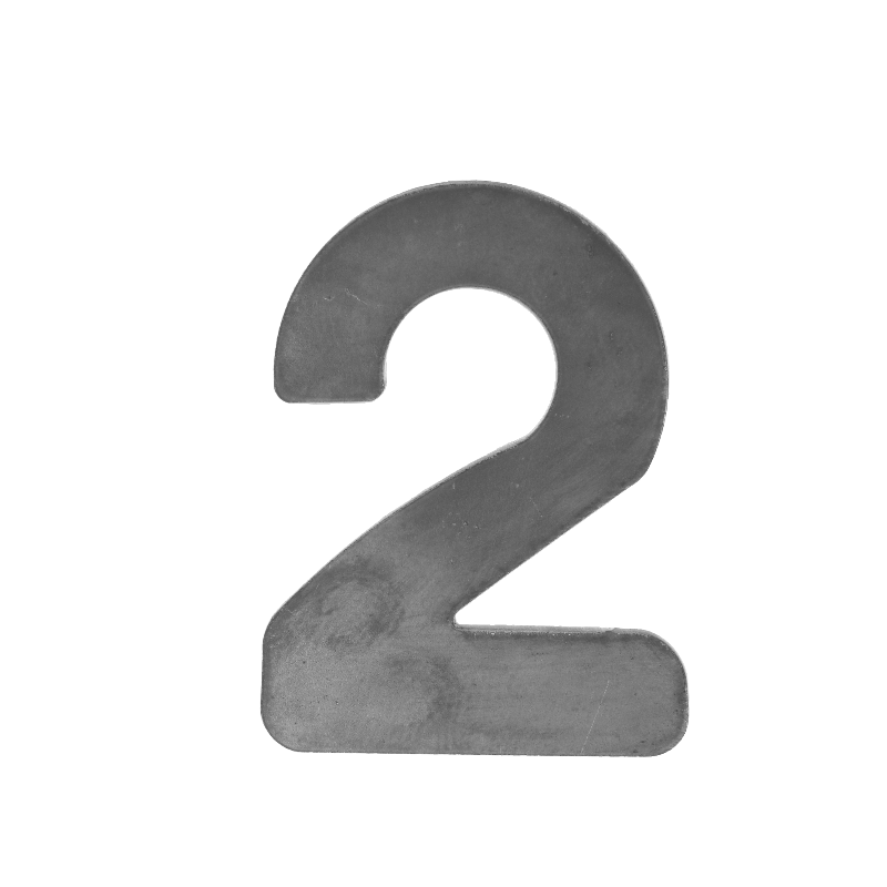 číslo domové 2,   120x80x3mm   hladké, bez povrchovej úpravy