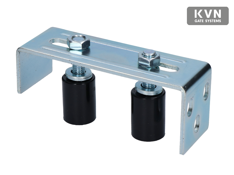 Horní vedení vrat 165x75x55mm, nastavitelná šířka 36-84mm, 2x nylon. vodící válečky 30x35mm