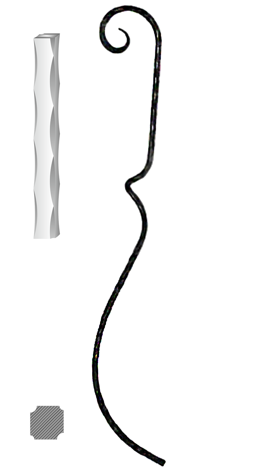 Tyč 12 x 12 mm, 1000 x 160 mm