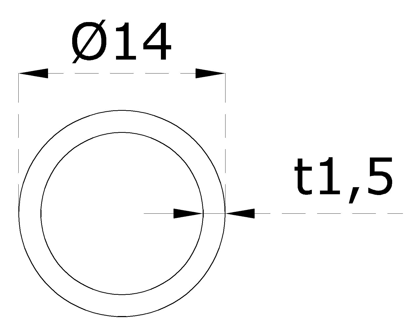 DOPREDAJ trubka ø 14 x 1,5 x 1000 mm, brúsená AISI 304