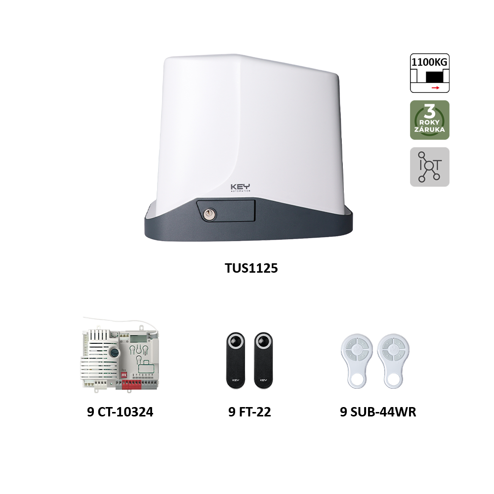 900KTUS11324KS TURBO S KIT pro posuvné brány do 1100 kg, 24 V