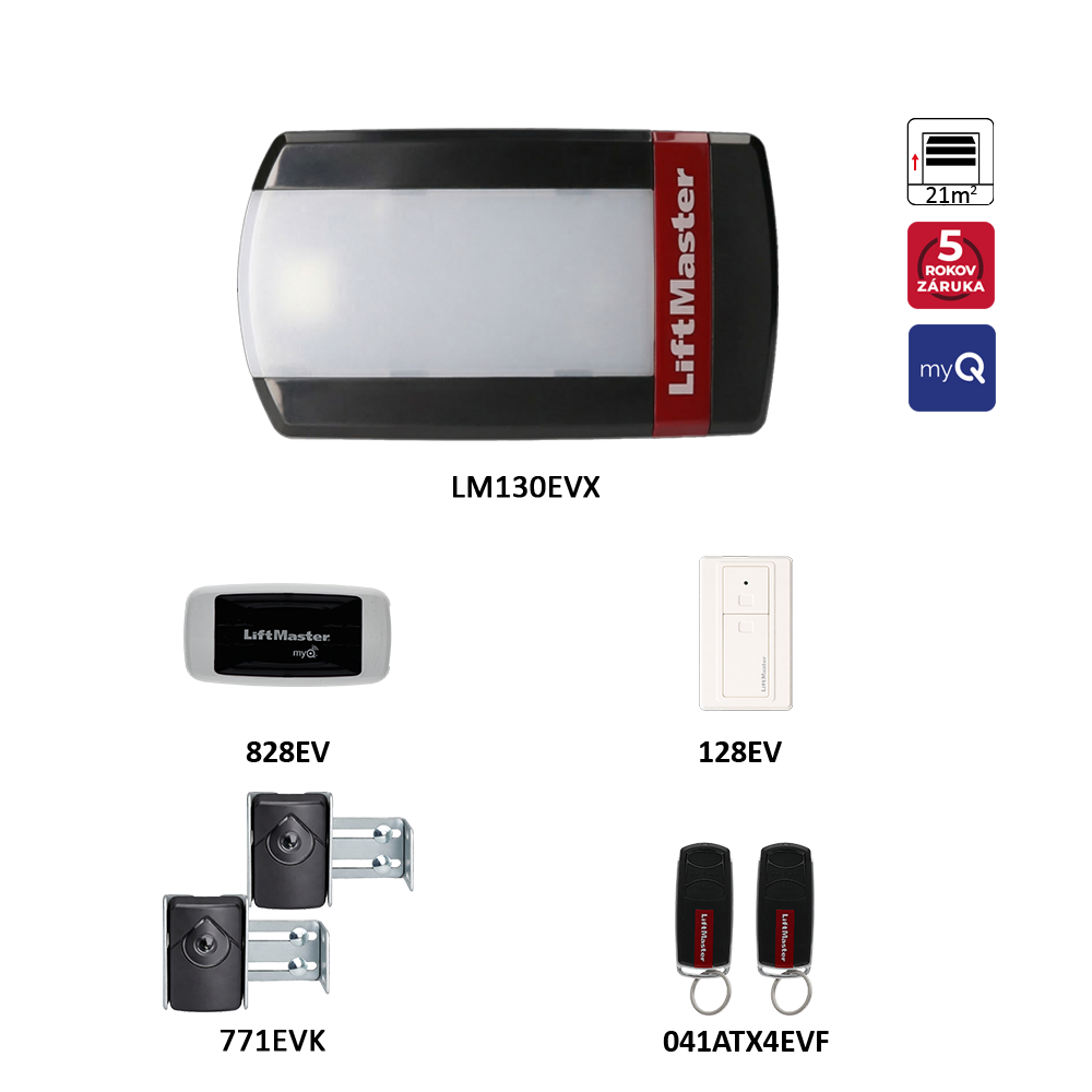 Sada pro garážová sekční vrata 21 m2/250 kg s rozhraním myQ