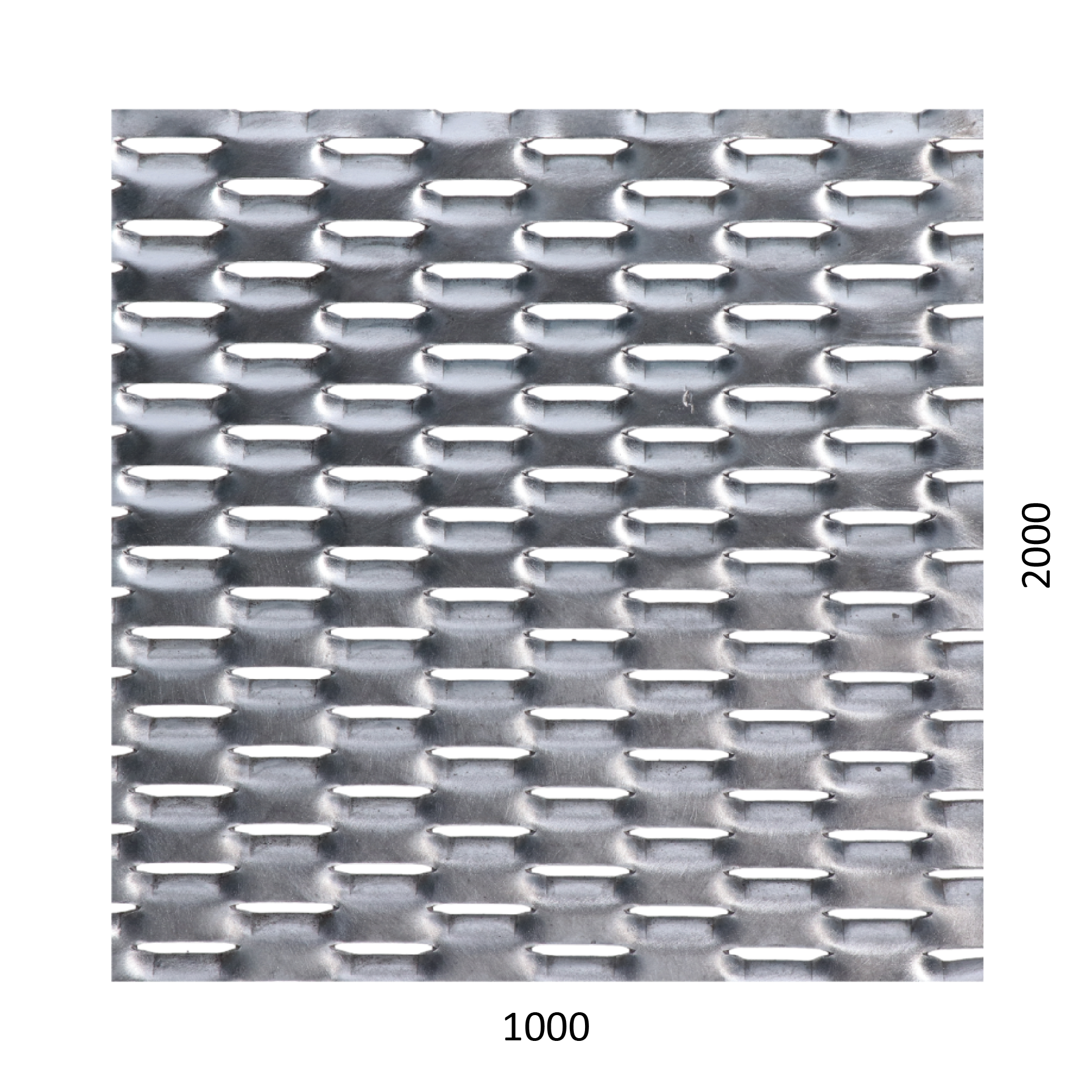 Poškozený tahokov Fe, 1000 x 1500 x 1,5 mm, oko 47 x 18 mm