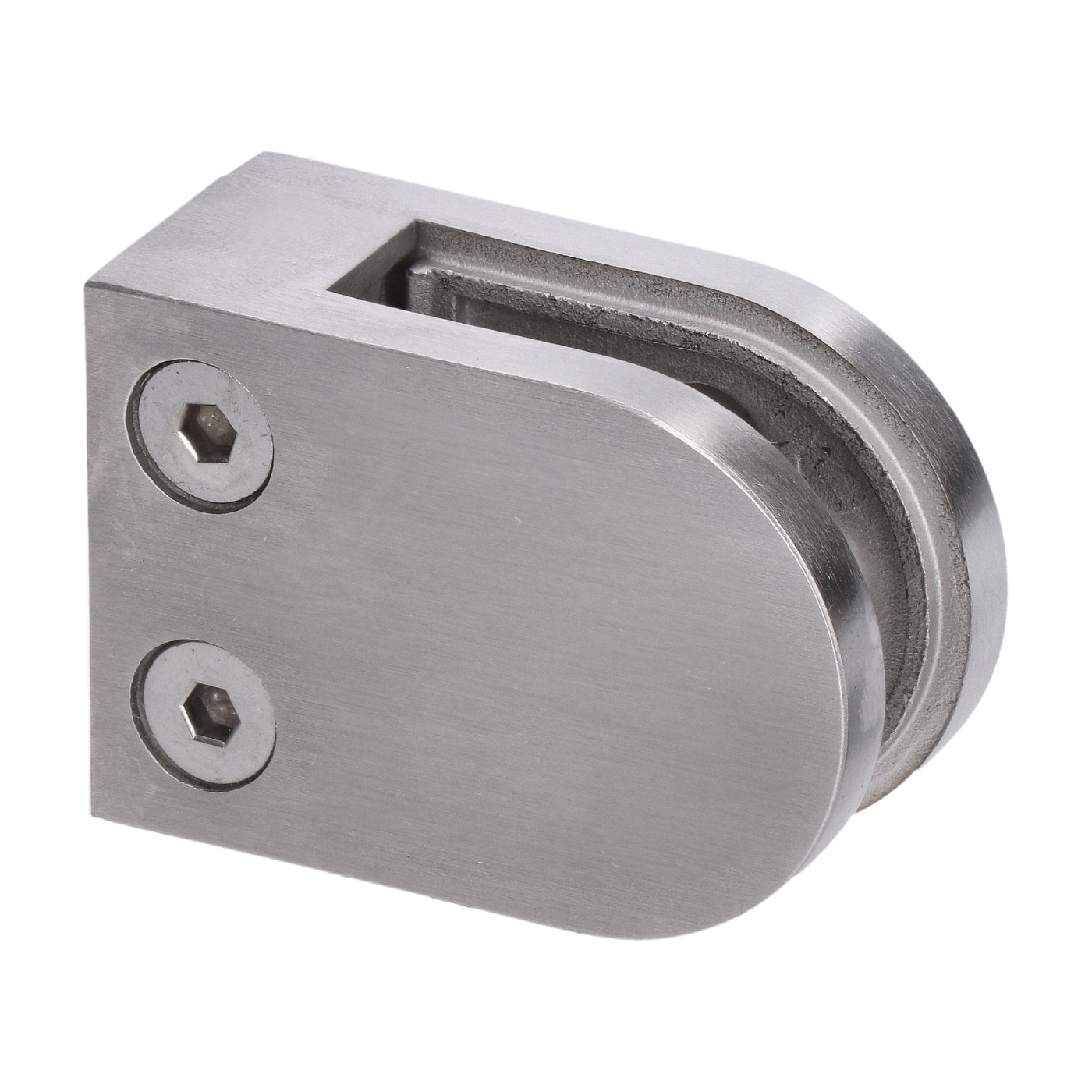 DOPRODEJ! Svorka skla/ plochá, 63 x 45 x 26 mm/ broušená nerez/ AISI304