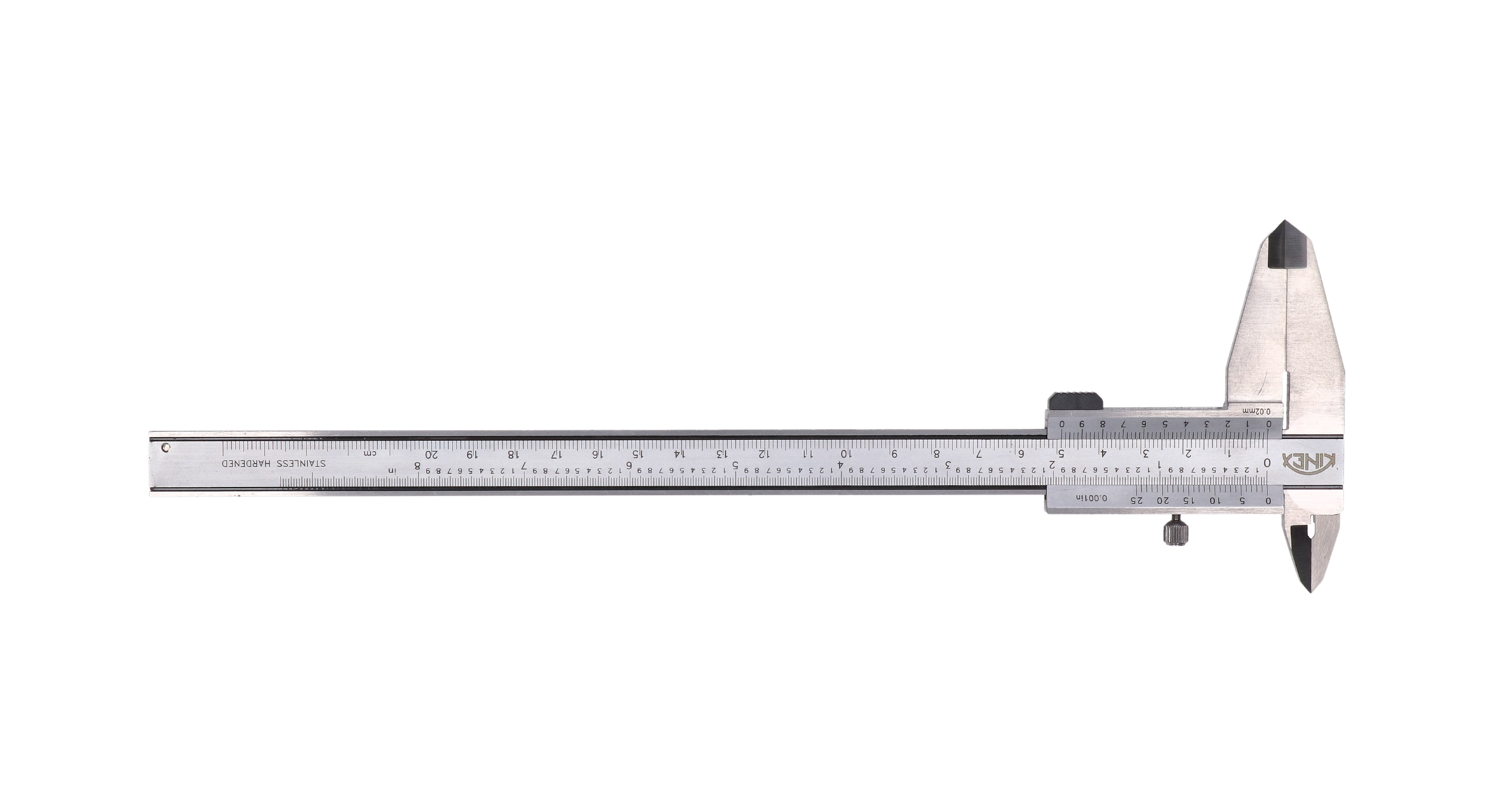 Posuvné meradlo s hĺbkomerem KINEX 200 mm, 0,02 mm, aretácia skrutkou, paralelné vedenie, monoblok, TOP QUALITY, DIN 862
