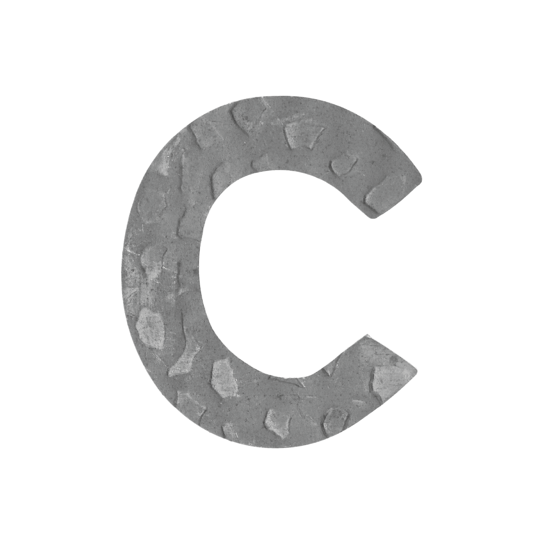 Domové písmeno c,   60x58mm   zdobené, bez povrchovej úpravy