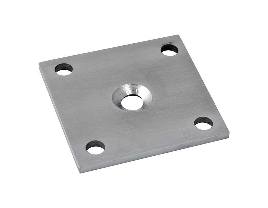 Kotevní deska 92 x 92 mm na dřevěný sloup, broušená AISI 304