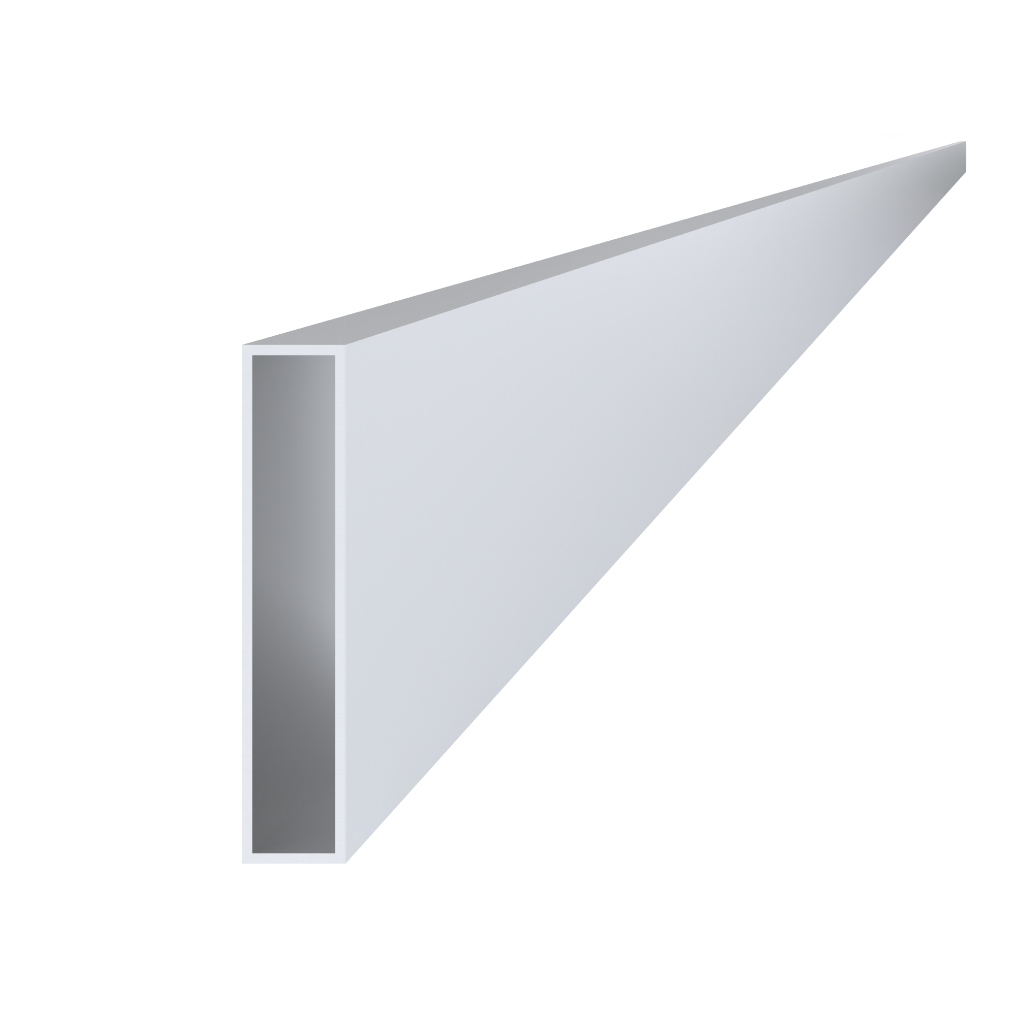 Poškozený Al jekl 100 x 20 x 2 x 6000 mm, bez úpravy