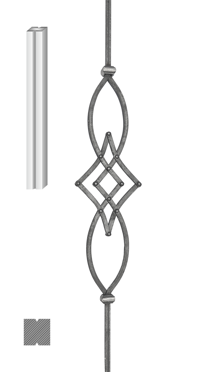 Tyč 12 x 12 mm, 970 x 170 mm