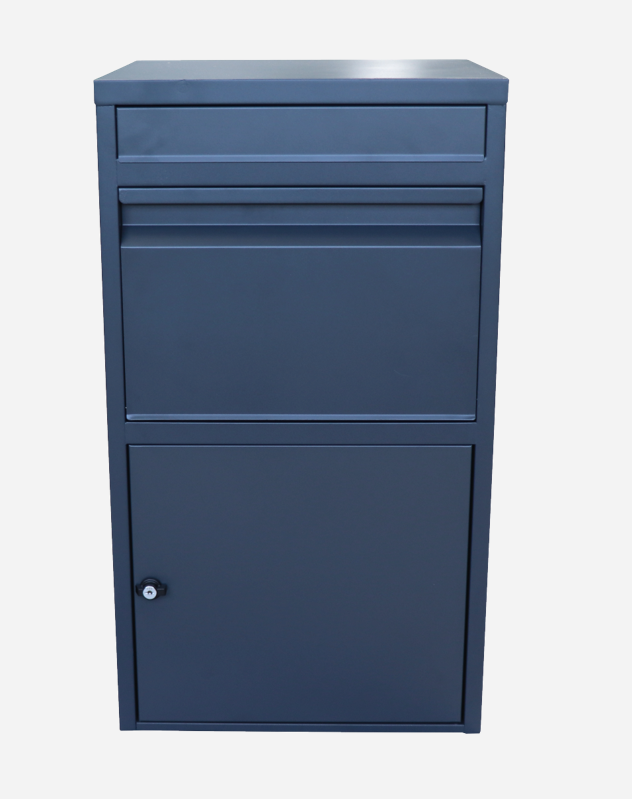 Box na balíky (410x385x720mm) s přepadovou lištou na ochranu balíků, tloušťka 0.8mm) velikost balíku: 320x300x180mm, bar