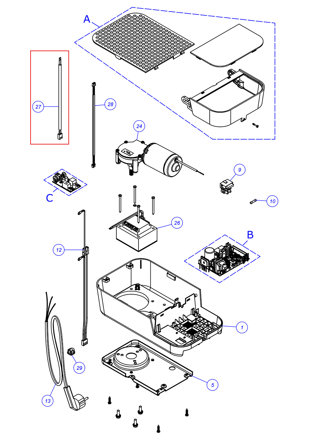 CA0381C00 Napájecí kabel dosky pro SPIDO600R30, SPIDO1000R30