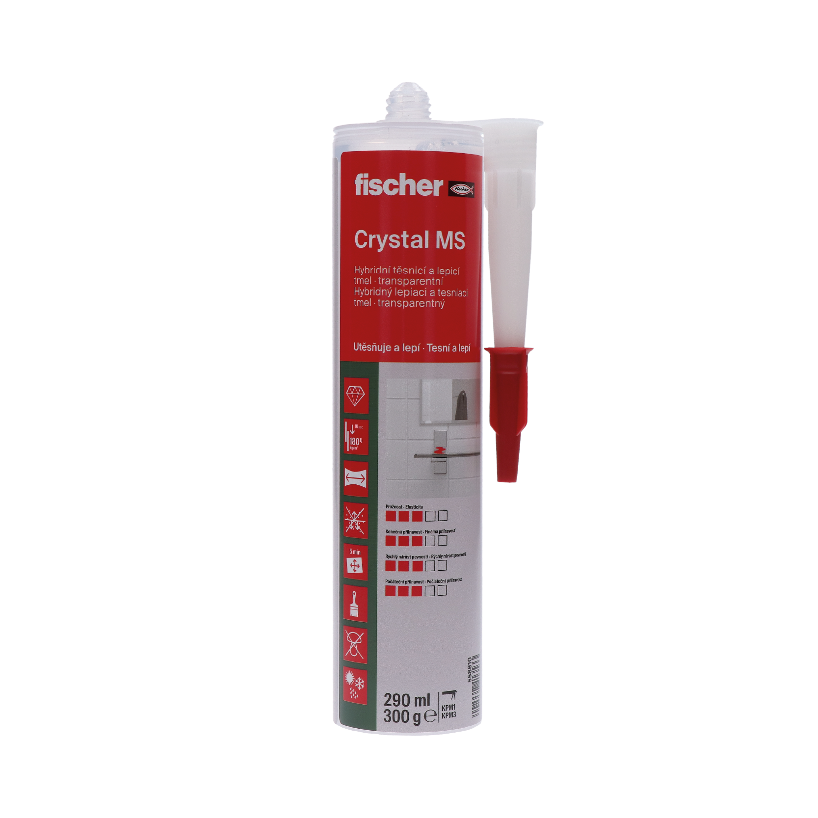 Víceúčelový lepící a těsnící tmel, náhrada za KDC 290 ml., transparentní
