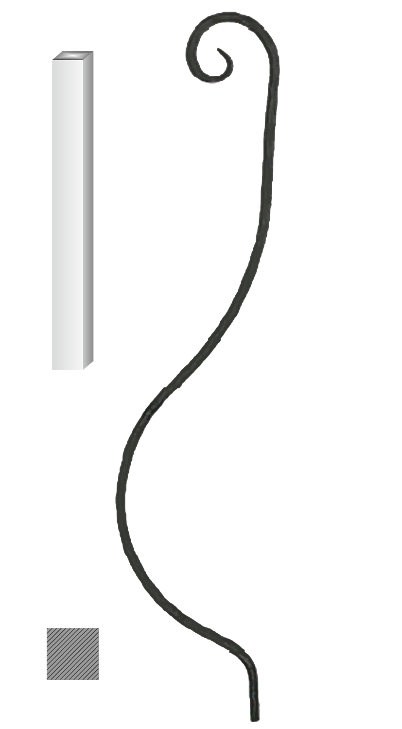 Tyč 12 x 12 mm, 1000 x 220 mm