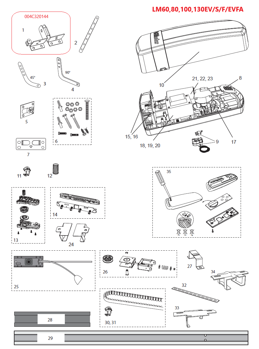 Konzola pro upevnění vodicí dráhy pohonu