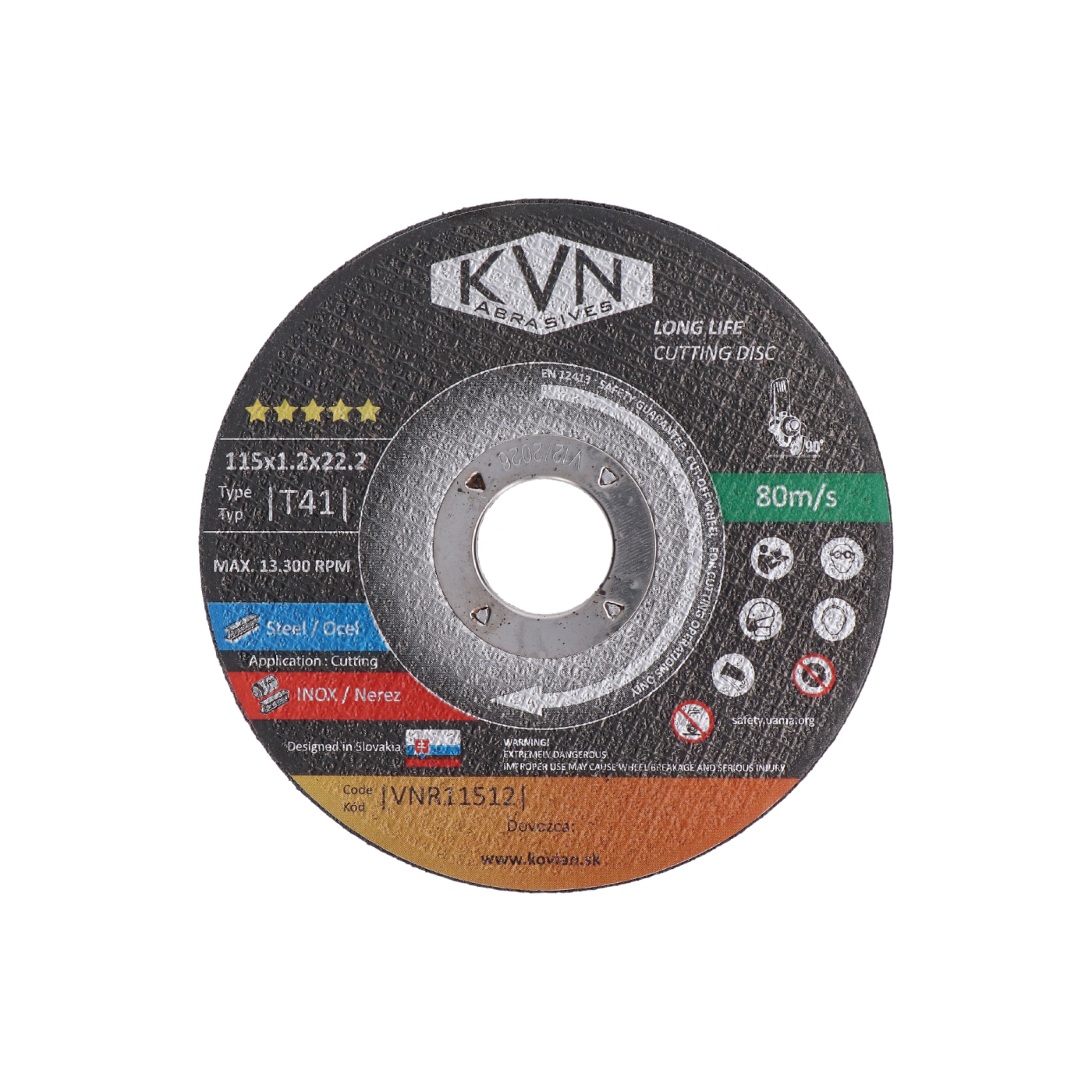 Řezný kotouč profesionální na nerez, 115 x 1,2 x 22,2 mm