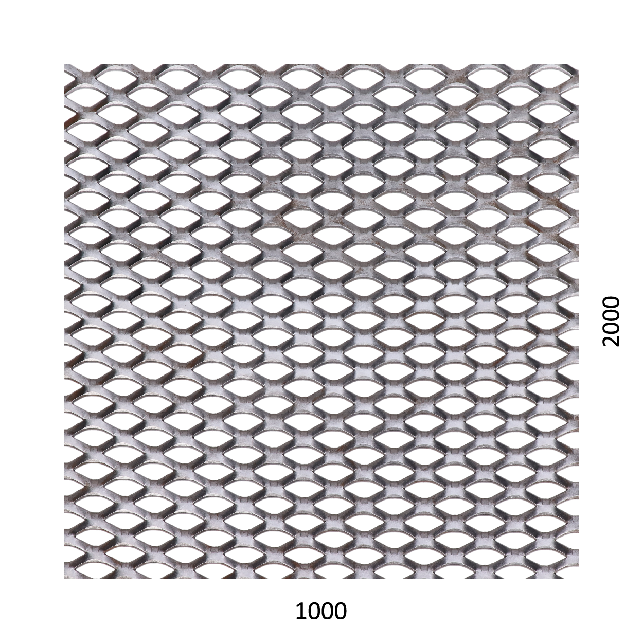 Tahokov Fe kosočtvercová oka: 22x12mm, můstek: 3mm (1000x2000x2mm)