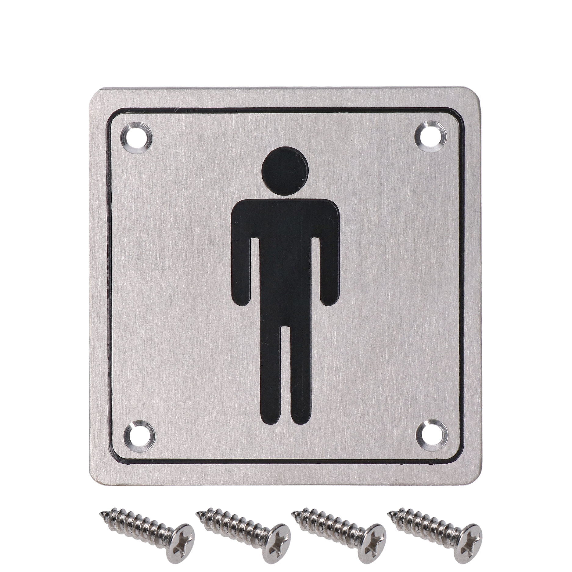 Piktogram `Páni`, hranatý, broušená nerez AISI304