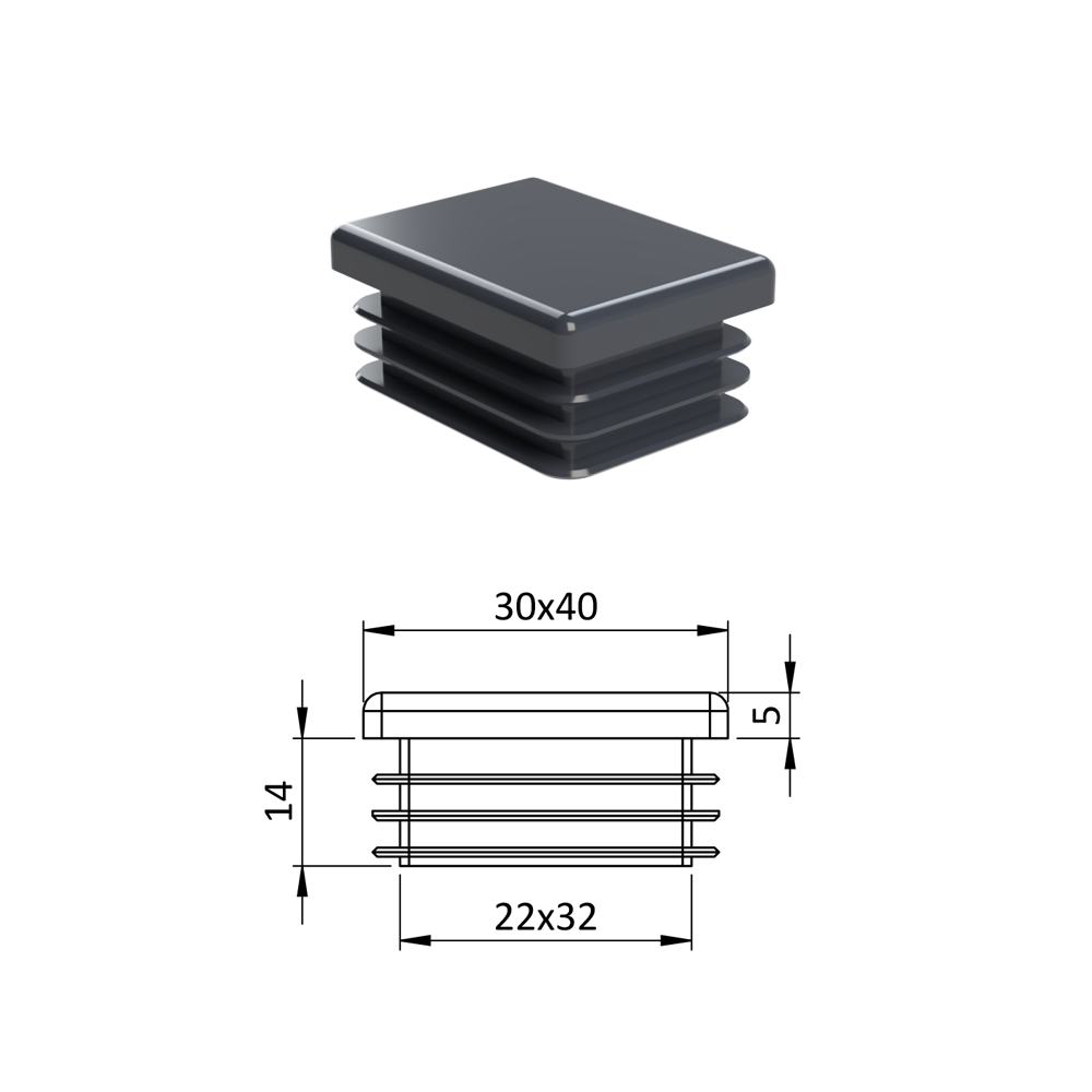 Krytka plastová 30 x 40 mm