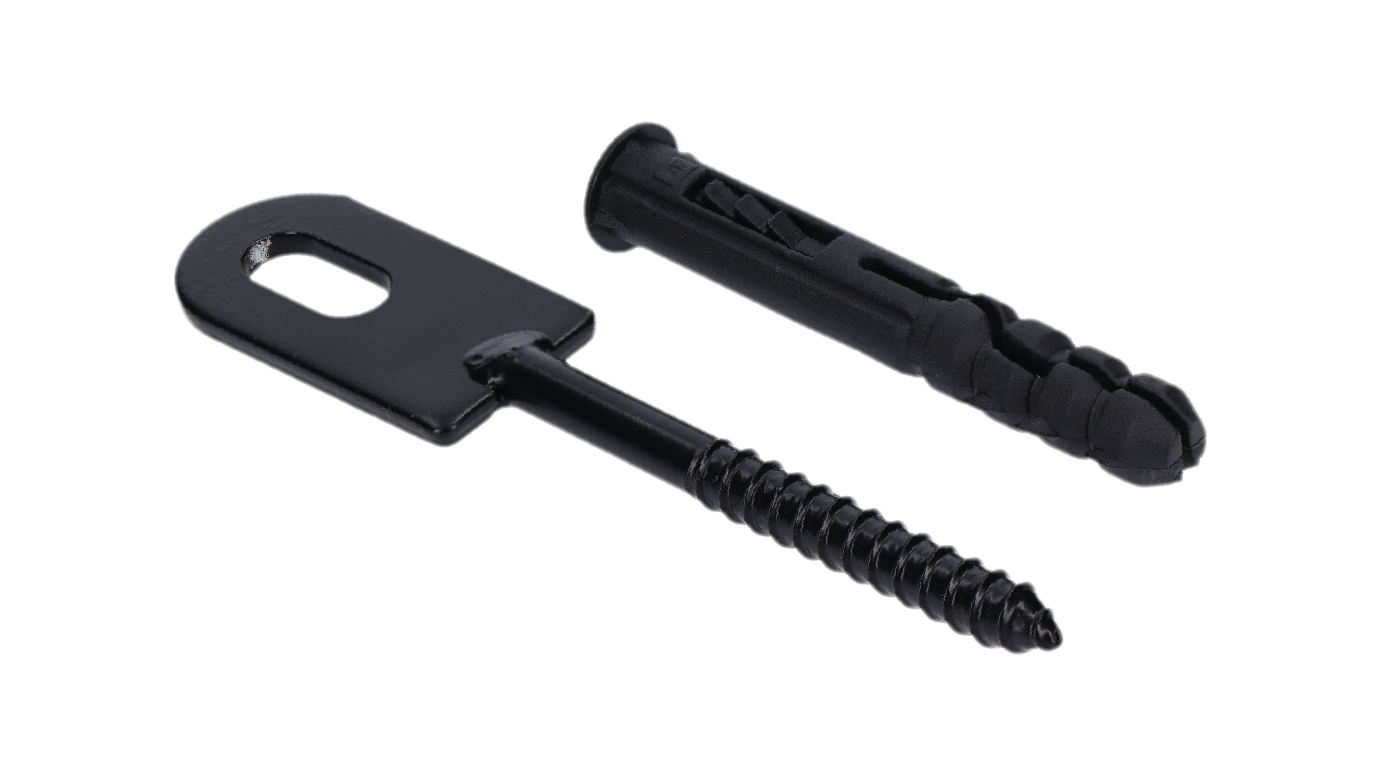 Kotveníe plotu 50X25mm s hmoždinkou, černé