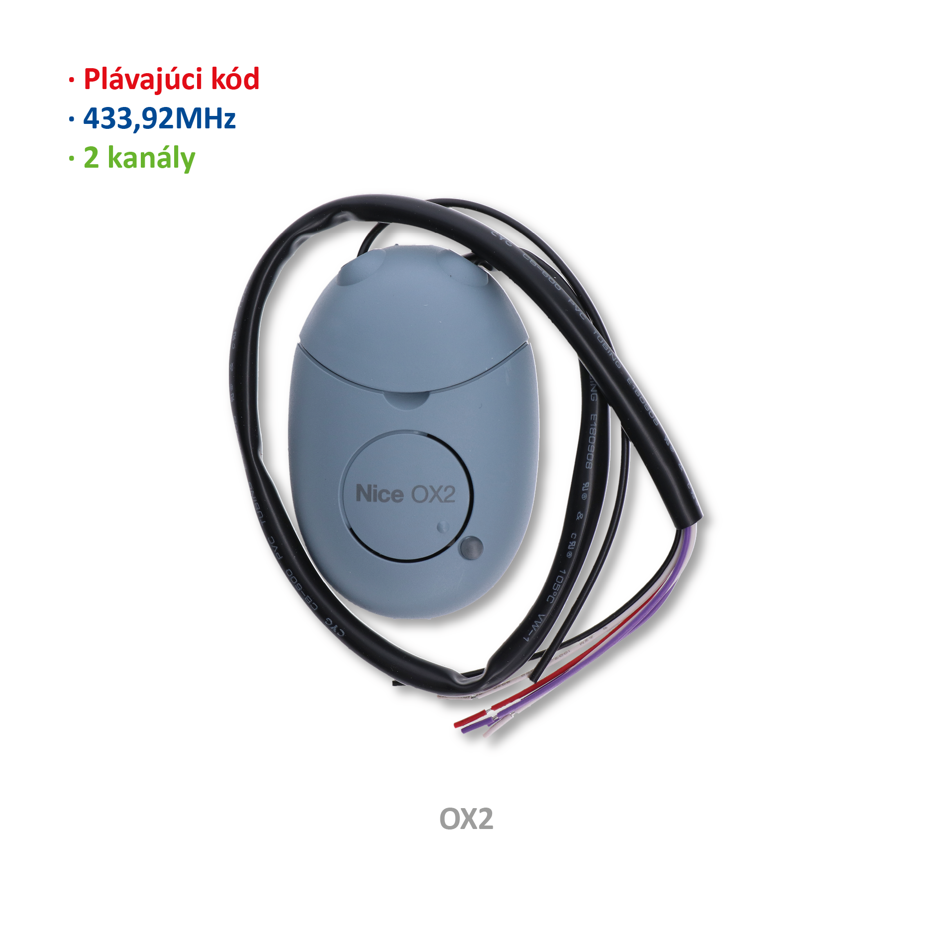 Přijímač univerzální, 2-kanálový, plovoucí kód